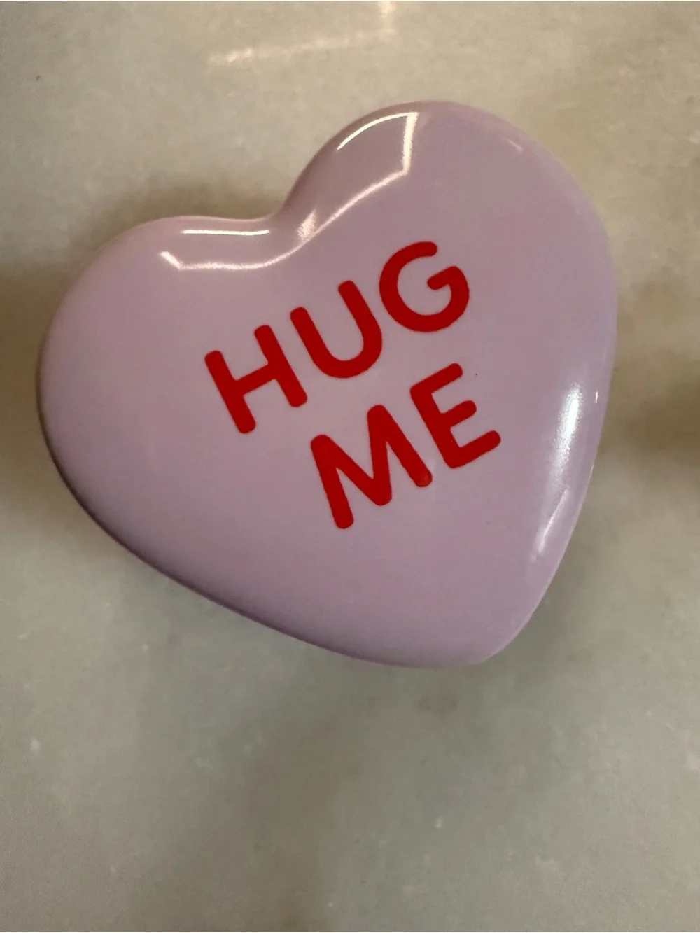 NWT Purple Heart ceramic Trinket Box with Red 